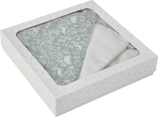 Vertbaudet Set met aanpasbare badcape + washandje DANS LES BOIS