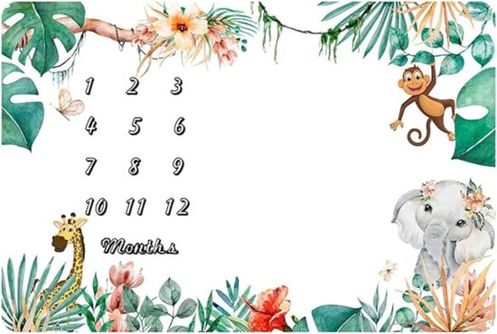 Verte Mijlpaaldeken - Maandelijkse Deken voor Jongens en Meisjes - Mijlpaaldeken voor Kinderen - Fotodeken - Unisex Maanddeken - Cadeaus voor Moeders en Kinderen - Unisex - Zacht - Dik - Groot