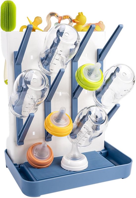 Verticale flessendroograk ruimtebesparend met bak voor flessen speentjes en babyaccessoires