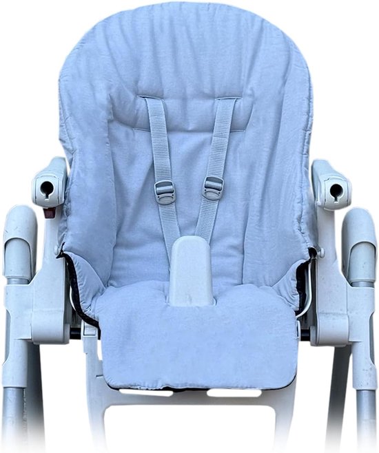Vervangende hoes voor kinderstoel Peg Perego Prima Pappa Zero 3 - Grijs - 100% katoen - Machinewasbaar tot 30 °C - ShopVlot
