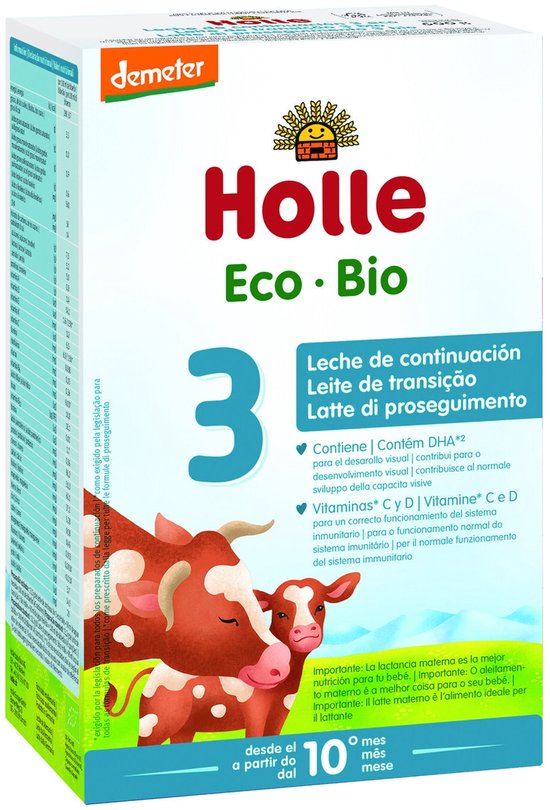 Vervolg Melk 3 Bio Koe 10m + 600 g de poudre|Infant Milk Continuation 3 Organic Cow 600 g of powder|Continuation Milk 3 Vache Bio 10m + 600 g de poudre van Merkloos