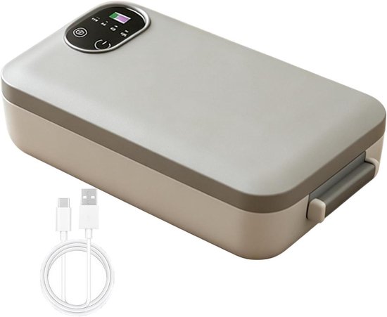 Verwarmde Lunchbox - Voedselwarmer - Maaltijden Opwarmen - Instelbare Temperatuur - 900 ml - Grijs