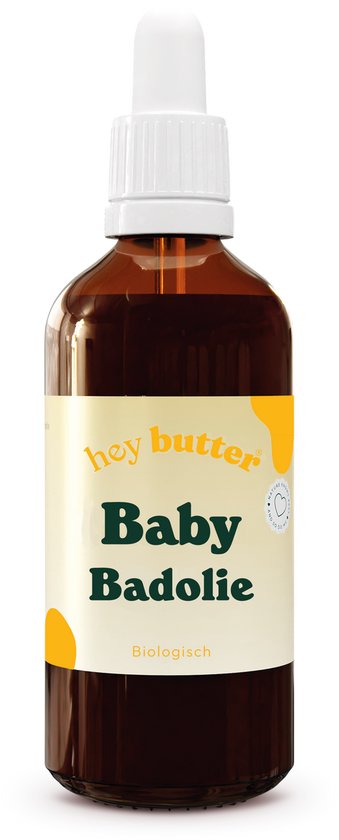 Verzorgende Baby Badolie (100% biologisch & natuurlijk) - Bevat 0% parfum en 0% kleurstof - 100ml in Glazenfles van Merkloos