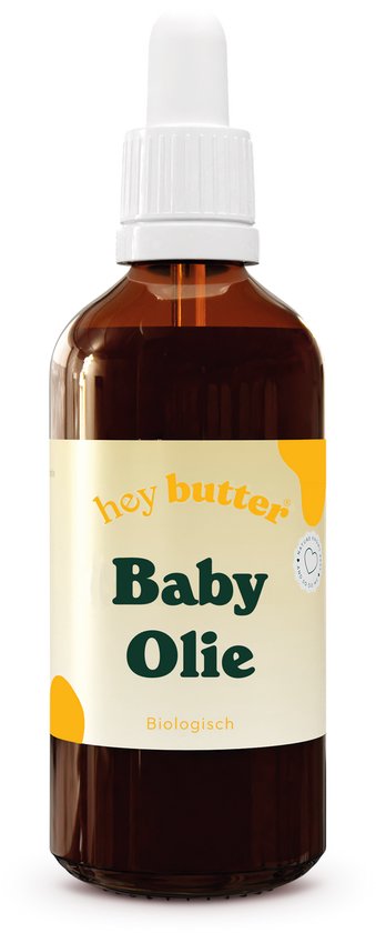 Verzorgende Baby Olie (100% biologisch & natuurlijk) - Bevat 0% parfum en 0% kleurstof - 100ml in Glazenfles van Merkloos