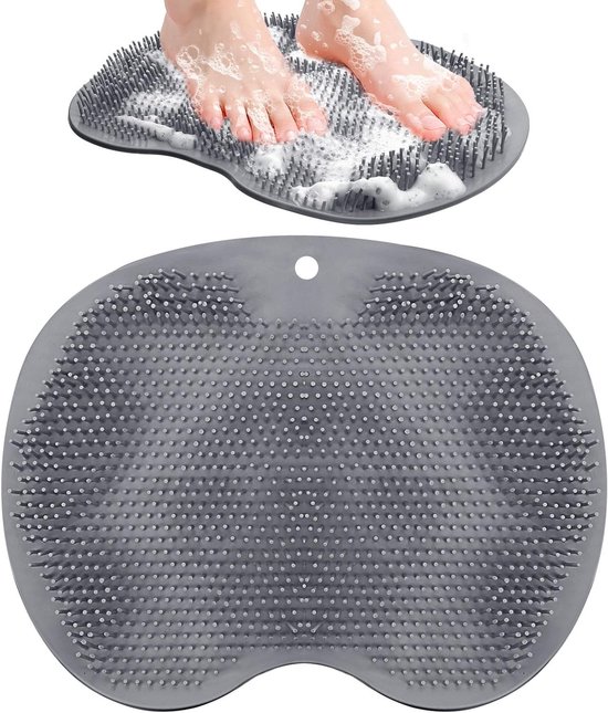 Verzorgingsborstel voor voeten in de douche, silicone mat met zuignappen, ideaal voor badkamers en spa's, perfect voor voetreiniging en hygiëne