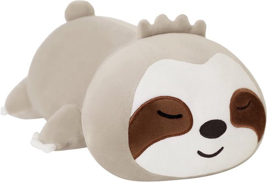 Verzwaarde pluche luiaard voor ontspanning en comfort - Schattig knuffeldier en kussen voor kinderen en volwassenen, 60 cm