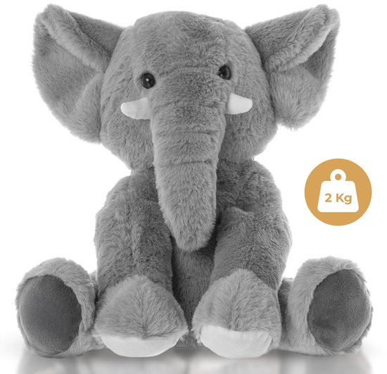Verzwaringskussen 2 KG Dreambuddy Nollie de Olifant - 2 KG - Verzwarings knuffel - Verzwaarde Knuffel - Anxiety Knuffel - Kalmerende Knuffel - Olifant Knuffel - Weighted Stuffed Animal - Elephant Animal - Slaapknuffel - Rustgevende knuffel van Merkloos