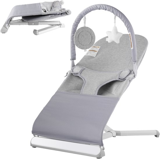 VEVOR Baby Rocker Babyschommel Babyligstoel 0-9 Maanden 68,5x41x60cm Lichtgrijs van Merkloos