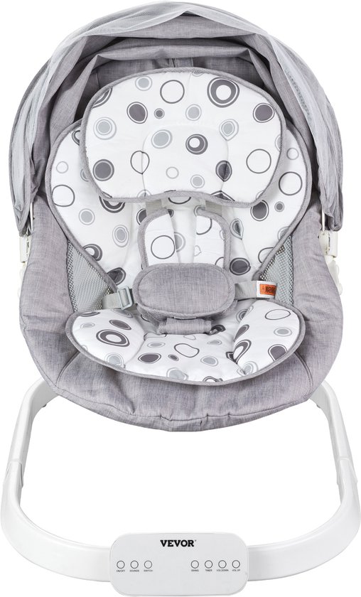 VEVOR Babyschommel Babywipstoel Babylounger 3 Zitposities Afstandsbediening Bluetooth