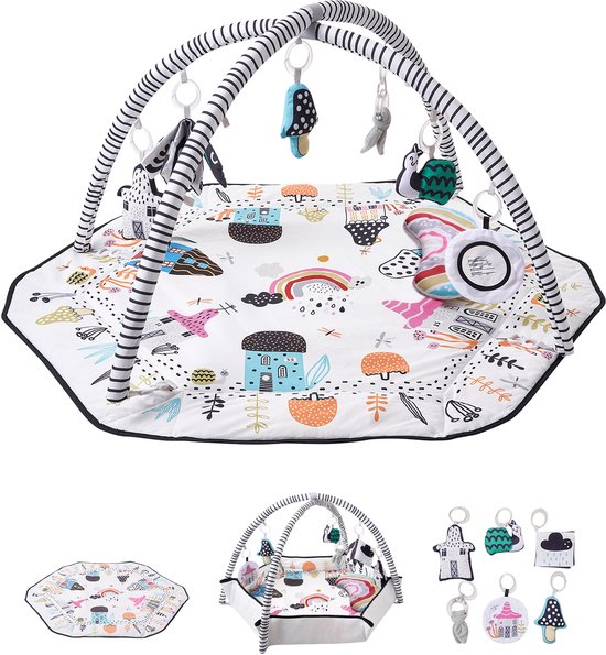 VEVOR Speelmat Activiteitenkleed Speelboog 6 Sensorisch Speelgoed 106x106cm van Merkloos
