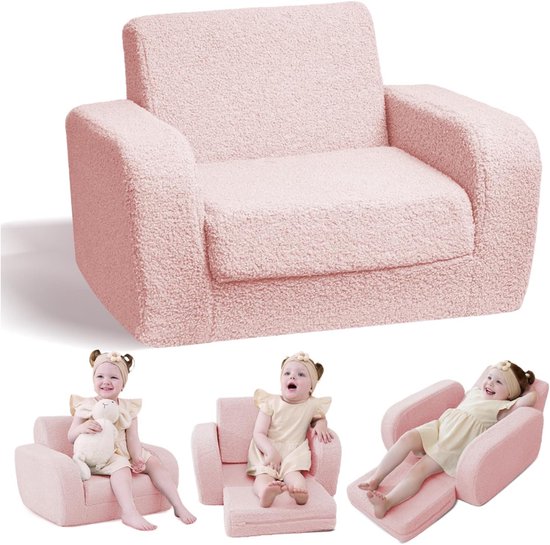 VH Supplies® Kindersofa - Kinderstoel - Kinderbankje - Roze