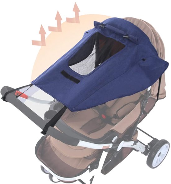 VHV - Kinderwagen parasol - Zonneklep kinderwagen - Kinderwagen zonnescherm - UV kinderwagen scherm - Universele zonneklep - Waterdichte kinderwagen kap - Zonbescherming baby - Kijkvenster zonnescherm - Voor baby - Voor wandelen