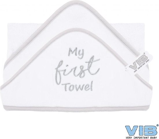 Vib badcape Wit + Zilver (my first towel) van VIB®