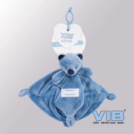 VIB® - Knuffeldoekje Beer - Kobalt blauw - Babykleertjes - Baby cadeau - zwangerschap aankondiging - geboorte cadeau van VIB®