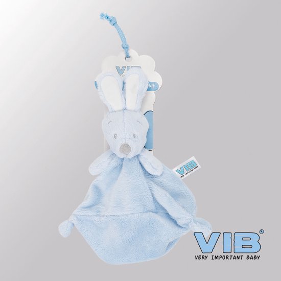 VIB® - Knuffeldoekje Konijn - Blauw - Babykleertjes - Baby cadeau - zwangerschap aankondiging - geboorte cadeau van VIB®