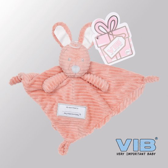 VIB® - Knuffeldoekje Konijn - Curduroy Oud Roze - Babykleertjes - Baby cadeau - zwangerschap aankondiging - geboorte cadeau van VIB®