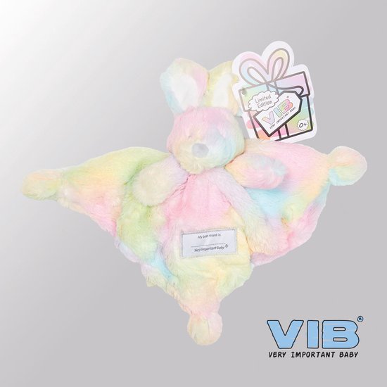 VIB® - Knuffeldoekje Konijn - Disco - Babykleertjes - Baby cadeau - zwangerschap aankondiging - geboorte cadeau van VIB®