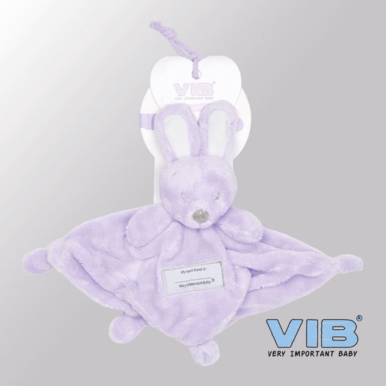 VIB® - Knuffeldoekje Konijn - Lila - Babykleertjes - Baby cadeau - zwangerschap aankondiging - geboorte cadeau van VIB®