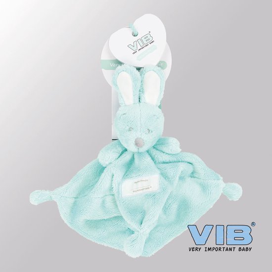 VIB® - Knuffeldoekje Konijn - Mint - Babykleertjes - Baby cadeau - zwangerschap aankondiging - geboorte cadeau van VIB®