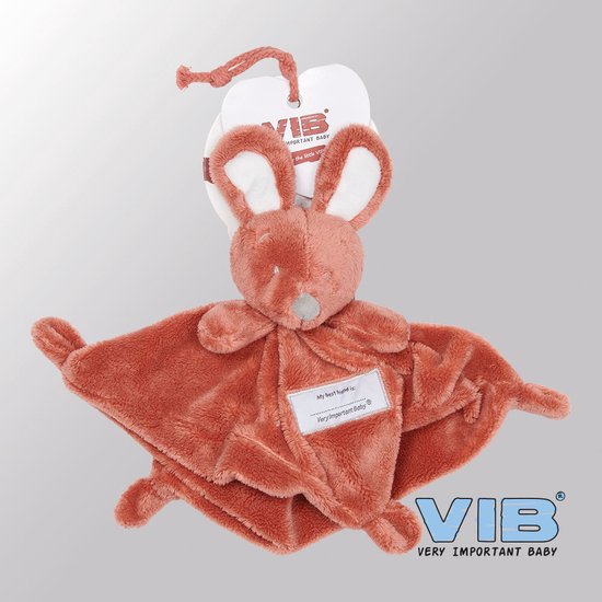 VIB® - Knuffeldoekje Konijn - Roest - Babykleertjes - Baby cadeau - zwangerschap aankondiging - geboorte cadeau van VIB®