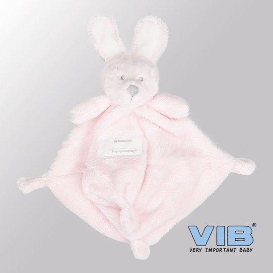 VIB® - Knuffeldoekje Konijn - Roze - Babykleertjes - Baby cadeau - zwangerschap aankondiging - geboorte cadeau van VIB®