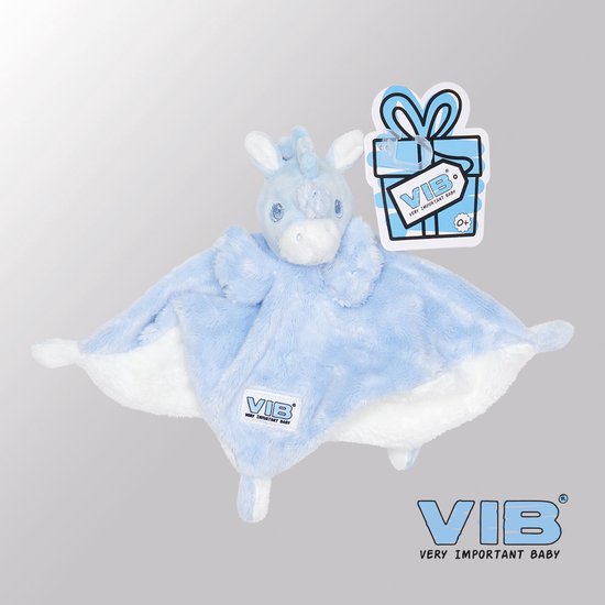 VIB® - Knuffeldoekje Unicorn - Blauw - Babykleertjes - Baby cadeau - zwangerschap aankondiging - geboorte cadeau van VIB®