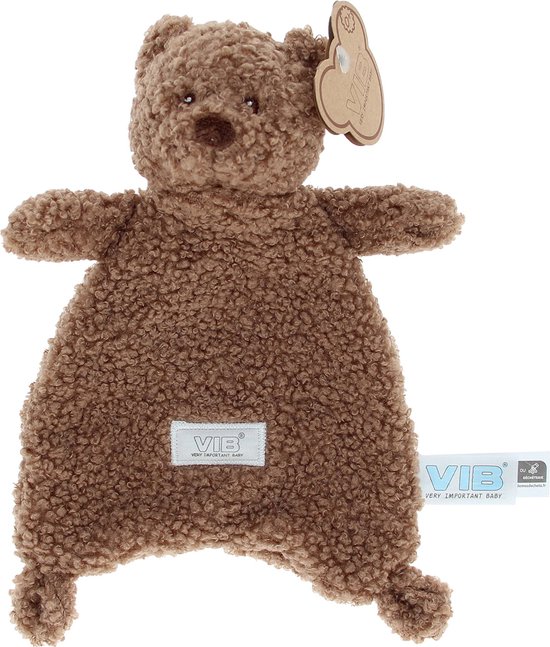 VIB® - Pluche knuffeldoekje beer teddy bruin - 33 cm - 1 stuks - Babykleertjes - Baby cadeau - zwangerschap aankondiging - geboorte cadeau van VIB®