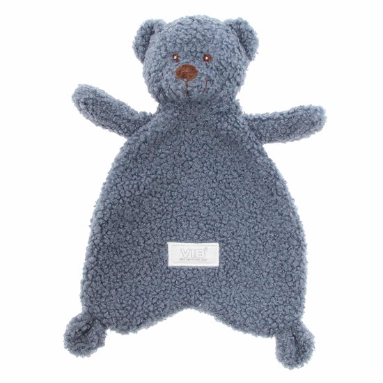 VIB® - Pluche knuffeldoekje beer teddy dusty blue - 33 cm - Babykleertjes - Baby cadeau - zwangerschap aankondiging - geboorte cadeau