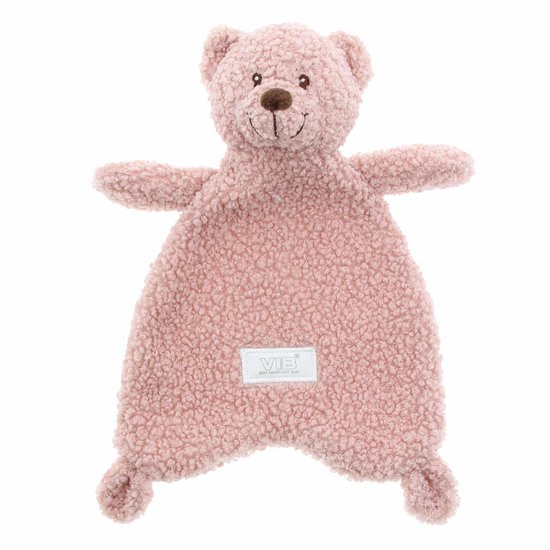 VIB® - Pluche knuffeldoekje beer teddy rose smoke - 33 cm - Babykleertjes - Baby cadeau - zwangerschap aankondiging - geboorte cadeau