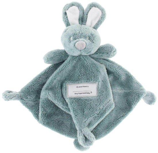 VIB® - Pluche knuffeldoekje konijn mosgroen - 33 cm - 1 stuks - Babykleertjes - Baby cadeau - zwangerschap aankondiging - geboorte cadeau van Merkloos