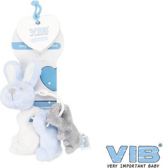 V.I.B. Pluche Konijn Sleutelbos Blauw van Buzz<<<<<<<<