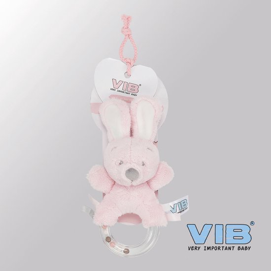 VIB® - Rammelaar Konijn VIB (Roze) - Babykleertjes - Baby cadeau - zwangerschap aankondiging - geboorte cadeau van VIB®
