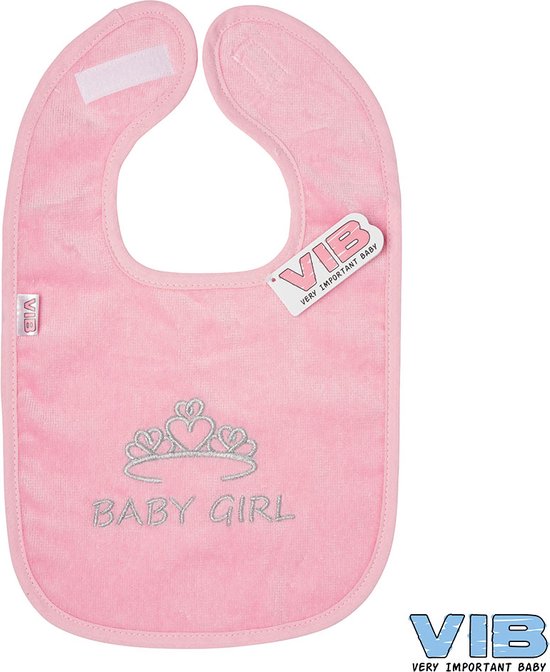VIB® - Slabbetje Luxe velours - Baby Girl - Babykleertjes - Slabbetjes - zwangerschap aankondiging - baby aankondiging van VIB®