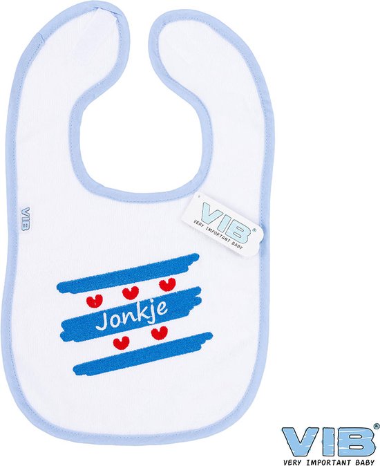 VIB® - Slabbetje Luxe velours - Fries - Jonkje - Babykleertjes - Slabbetjes - zwangerschap aankondiging - baby aankondiging van VIB®