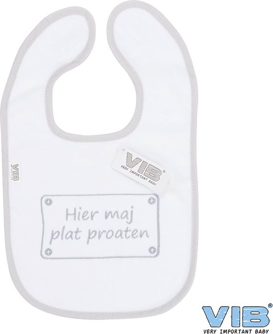 VIB® - Slabbetje Luxe velours - Hier maj plat proaten - Babykleertjes - Slabbetjes - zwangerschap aankondiging - baby aankondiging van VIB®
