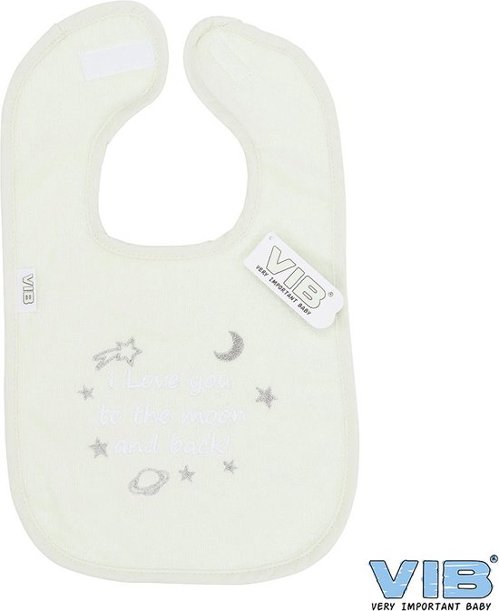 VIB® - Slabbetje Luxe velours - I Love You to the moon and back! (Mint) - Babykleertjes - Slabbetjes - zwangerschap aankondiging - baby aankondiging van VIB®