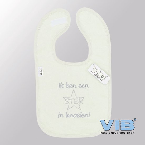 VIB® - Slabbetje Luxe velours - Ik ben een STER in Knoeien! (Mint) - Babykleertjes - Slabbetjes - zwangerschap aankondiging - baby aankondiging van VIB®