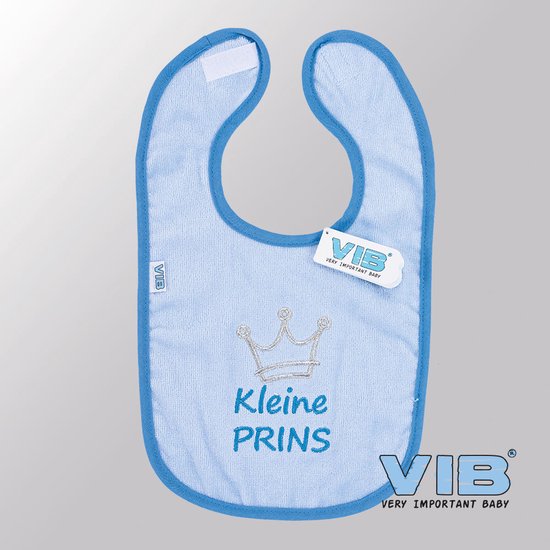 VIB® - Slabbetje Luxe velours - Kleine Prins (Blauw) - Babykleertjes - Slabbetjes - zwangerschap aankondiging - baby aankondiging van VIB®