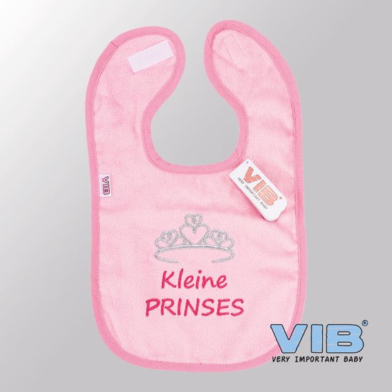 VIB® - Slabbetje Luxe velours - Kleine Prinses (Roze) - Babykleertjes - Slabbetjes - zwangerschap aankondiging - baby aankondiging van VIB®