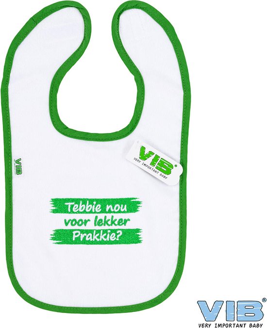 VIB® - Slabbetje Luxe velours - Tebbie nou voor lekker prakkie? - Babykleertjes - Slabbetjes - zwangerschap aankondiging - baby aankondiging van VIB®