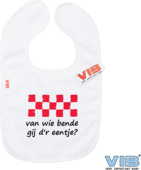 VIB® - Slabbetje Luxe velours - Van wie bende gij d'r eentje - Babykleertjes - Slabbetjes - zwangerschap aankondiging - baby aankondiging van VIB®