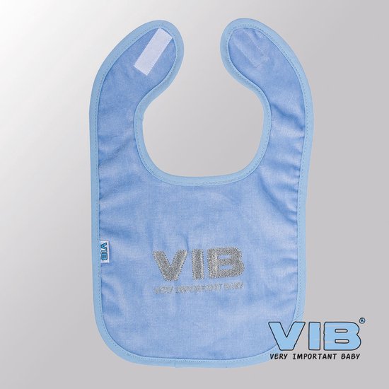 VIB® - Slabbetje Luxe velours - VIB Blue Silver - Babykleertjes - Slabbetjes - zwangerschap aankondiging - baby aankondiging van VIB®