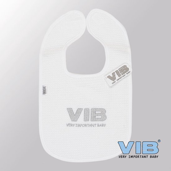 VIB® - Slabbetje Luxe velours - VIB Grey - Babykleertjes - Slabbetjes - zwangerschap aankondiging - baby aankondiging van VIB®