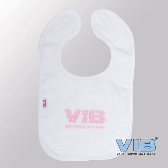 VIB® - Slabbetje Luxe velours - VIB Pink - Babykleertjes - Slabbetjes - zwangerschap aankondiging - baby aankondiging van VIB®