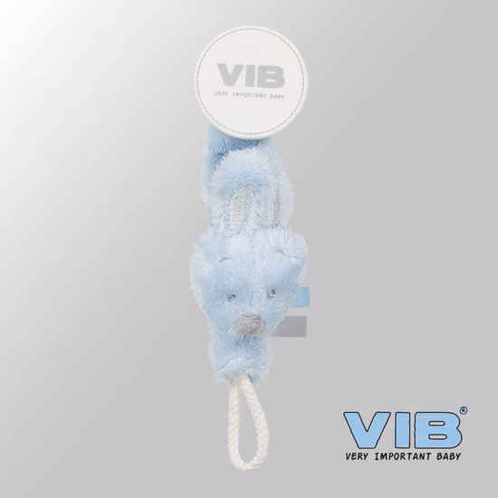 VIB® - Speenkoord Konijn - Blauw - Babykleertjes - fopspenen - fopspeen - Rammelaars - baby cadeau - zwangerschap aankondiging van VIB®