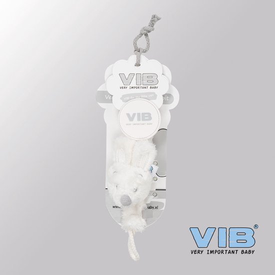 VIB® - Speenkoord Konijn - Wit - Babykleertjes - fopspenen - fopspeen - Rammelaars - baby cadeau - zwangerschap aankondiging van VIB®