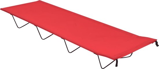 vidaXL - Campingbed - 180x60x19 - cm - oxford - stof - en - staal - rood van vidaXL