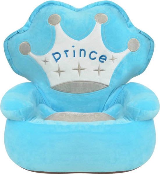 vidaXL Kinderstoel prins pluche blauw van vidaXL