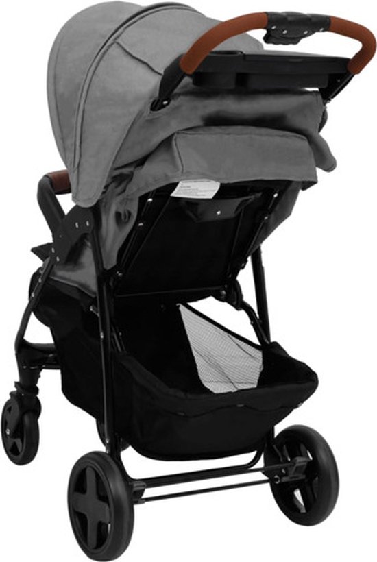 vidaXL - Kinderwagen - 2-in-1 - staal - lichtgrijs van Merkloos