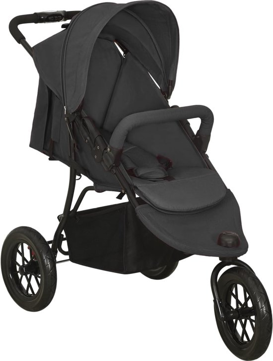 vidaXL - Kinderwagen - staal - antracietkleurig van Vidaxl